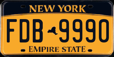NY license plate FDB9990