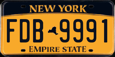 NY license plate FDB9991