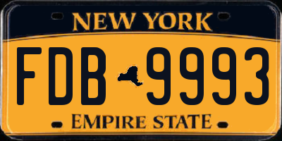 NY license plate FDB9993