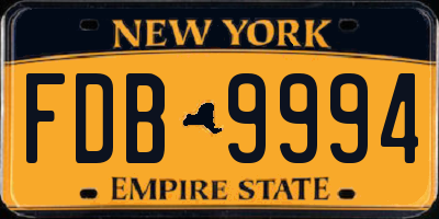 NY license plate FDB9994
