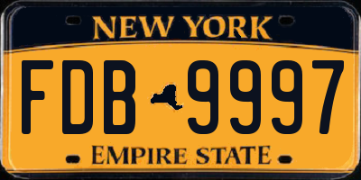 NY license plate FDB9997