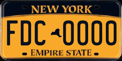 NY license plate FDC0000