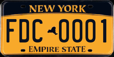 NY license plate FDC0001