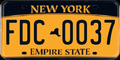 NY license plate FDC0037