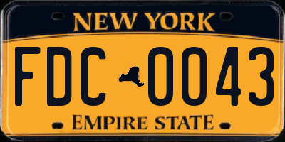NY license plate FDC0043