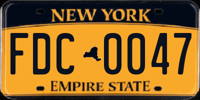 NY license plate FDC0047