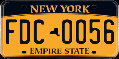 NY license plate FDC0056