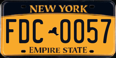 NY license plate FDC0057