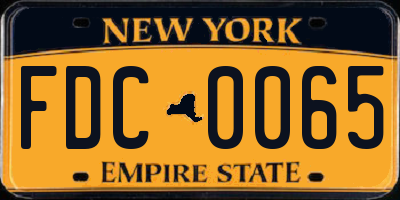 NY license plate FDC0065