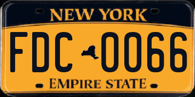 NY license plate FDC0066