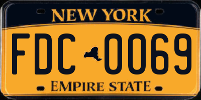 NY license plate FDC0069