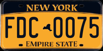 NY license plate FDC0075
