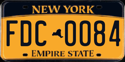 NY license plate FDC0084