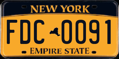NY license plate FDC0091