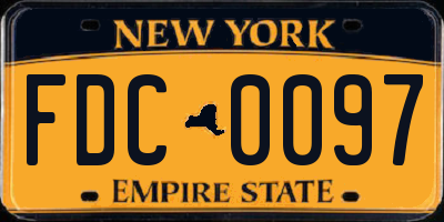NY license plate FDC0097