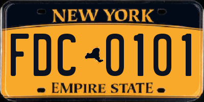 NY license plate FDC0101