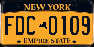NY license plate FDC0109