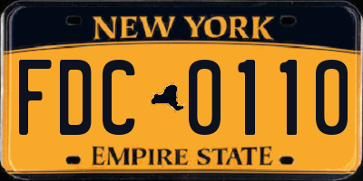 NY license plate FDC0110