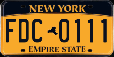 NY license plate FDC0111