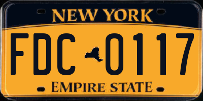 NY license plate FDC0117