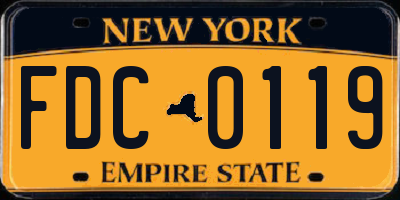 NY license plate FDC0119