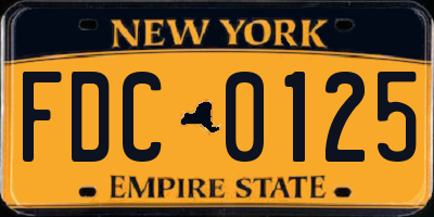 NY license plate FDC0125