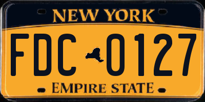 NY license plate FDC0127