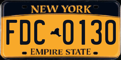 NY license plate FDC0130