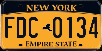 NY license plate FDC0134