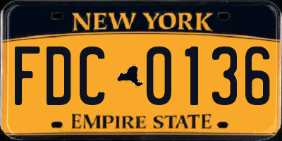 NY license plate FDC0136