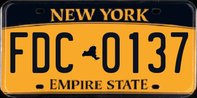 NY license plate FDC0137