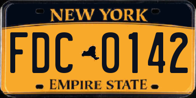 NY license plate FDC0142