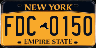 NY license plate FDC0150