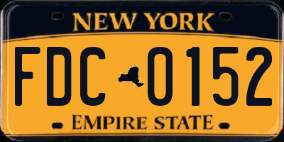 NY license plate FDC0152