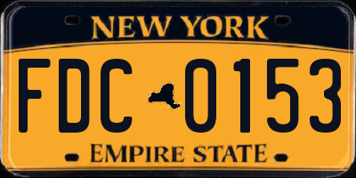 NY license plate FDC0153
