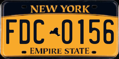 NY license plate FDC0156