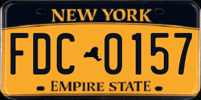 NY license plate FDC0157