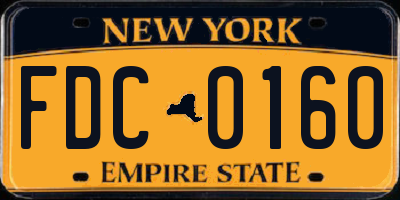 NY license plate FDC0160