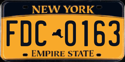 NY license plate FDC0163
