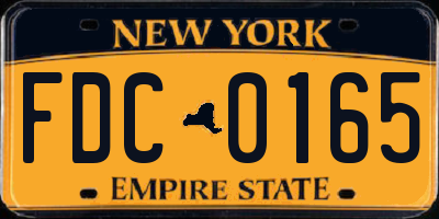 NY license plate FDC0165