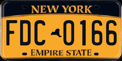 NY license plate FDC0166