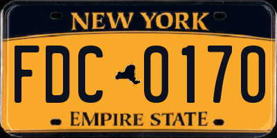 NY license plate FDC0170
