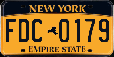 NY license plate FDC0179