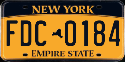 NY license plate FDC0184