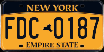 NY license plate FDC0187