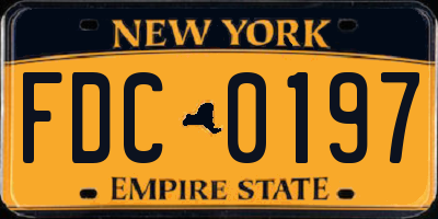 NY license plate FDC0197
