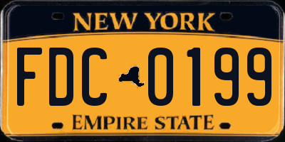 NY license plate FDC0199