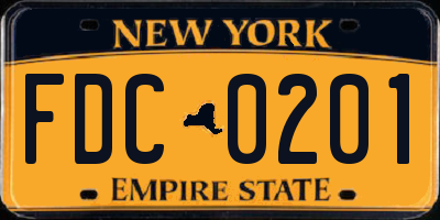 NY license plate FDC0201