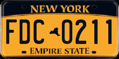 NY license plate FDC0211