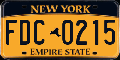 NY license plate FDC0215